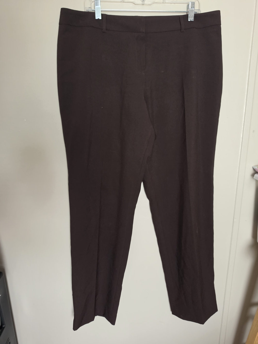 Vintage Dark Brown Dress Pants Size 16 Straight Leg Trousers Office Dark Academi